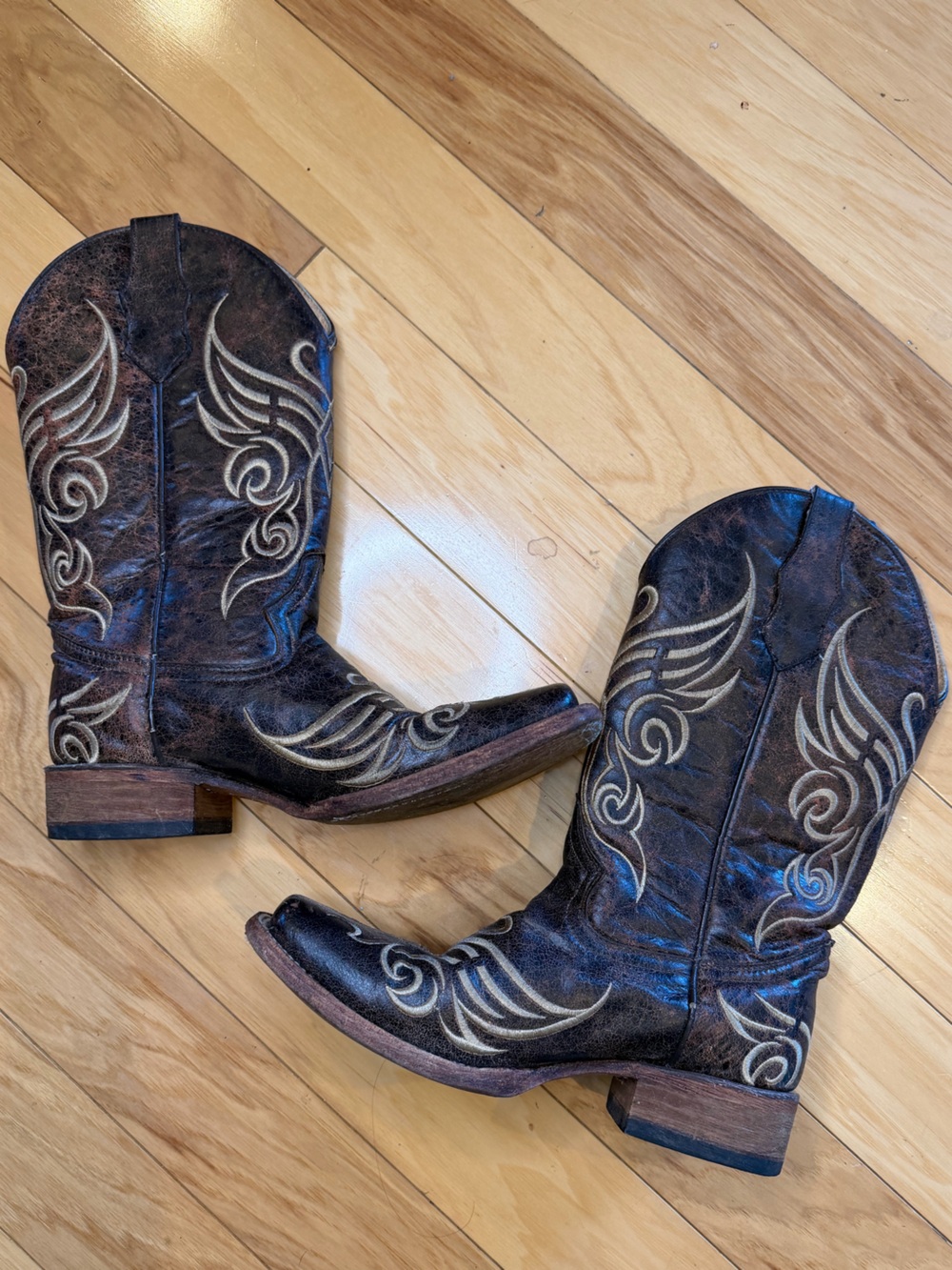 Circle G by Corral Distressed Leather Embroidered Western Boots 7.5M L5058 - Picture 7 of 11